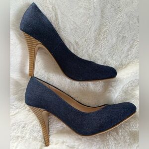 Kelly & Katie Coderno MidHeel Elegant Denim Dress Heels, Size: 7.5 4” heel